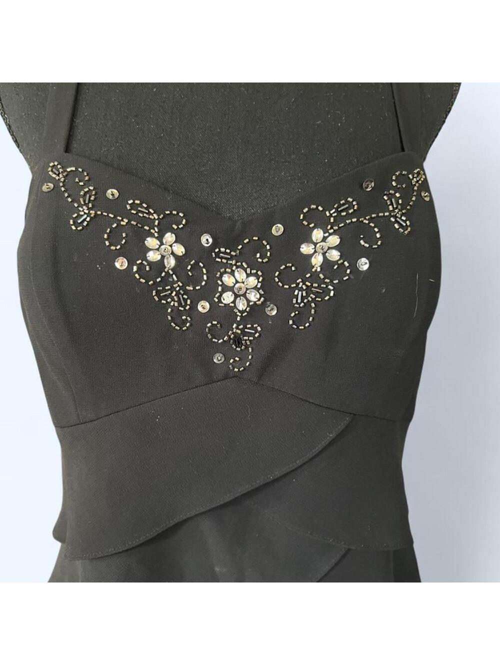 vintage Y2K fairycore rhinestone chiffon S.L. Fashions mini dress size 16 - Picture 2 of 7